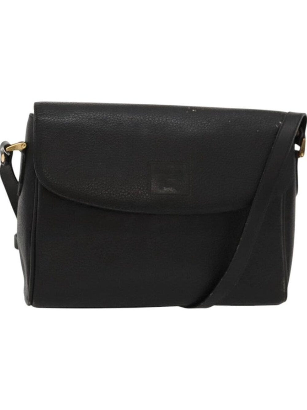Burberrys Shoulder Bag Leather Black Gold